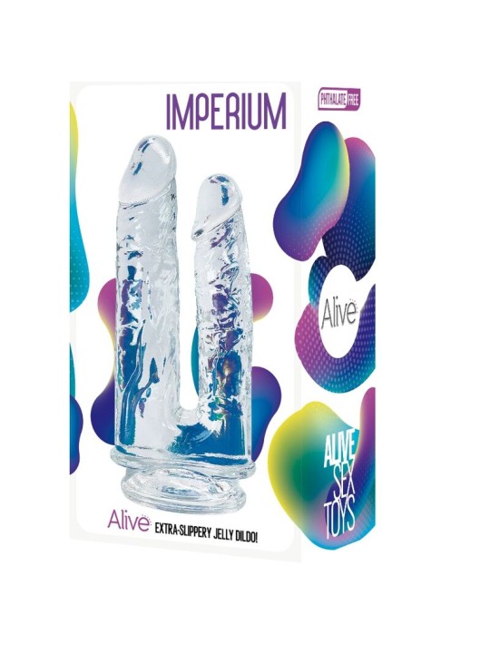 ALIVE IMPERIUM PENE REALISTICO DOBLE TRANSPARENTE 12 14 CM