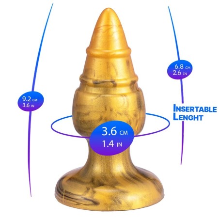 SILEXD GOLDY PLUG ANAL FANTASY SILICONA LIQUIDA TERMOREACTIVO ORO 92 CM