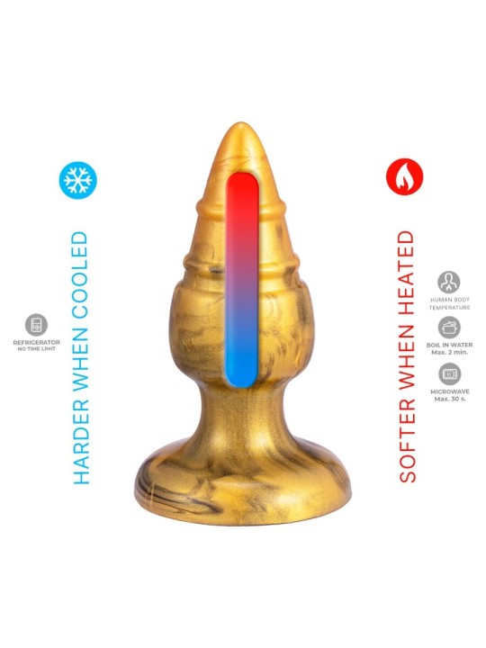 SILEXD GOLDY PLUG ANAL FANTASY SILICONA LIQUIDA TERMOREACTIVO ORO 92 CM