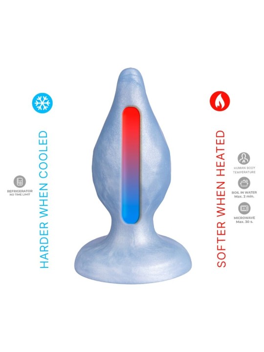 SILEXD DIAMOND PLUG ANAL FANTASY SILICONA LIQUIDA TERMOREACTIVO AZUL PERLA 92 CM