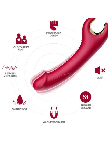 ARMONY PRINCE DILDO VIBRADOR ROTADOR ROJO