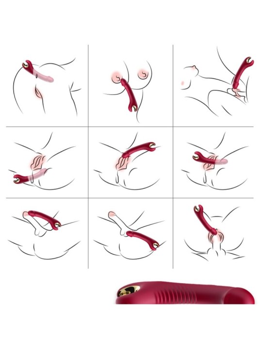 ARMONY PRINCE DILDO VIBRADOR ROTADOR ROJO