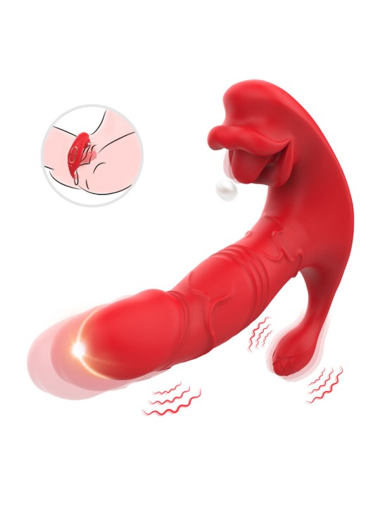 ARMONY VIBRADOR ANAL PANTY ESTIMULADOR PUNTO C Y G CONTROL REMOTO ROJO