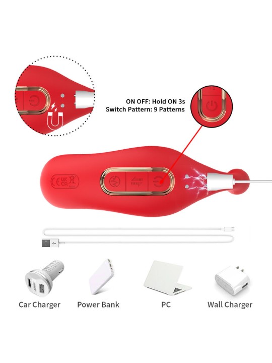ARMONY VIBRADOR ANAL PANTY ESTIMULADOR PUNTO C Y G CONTROL REMOTO ROJO