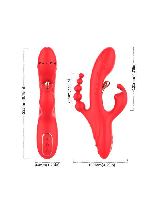 ARMONY VIBRADOR ESTIMULADOR PUNTO G Y CLITORIS ROJO