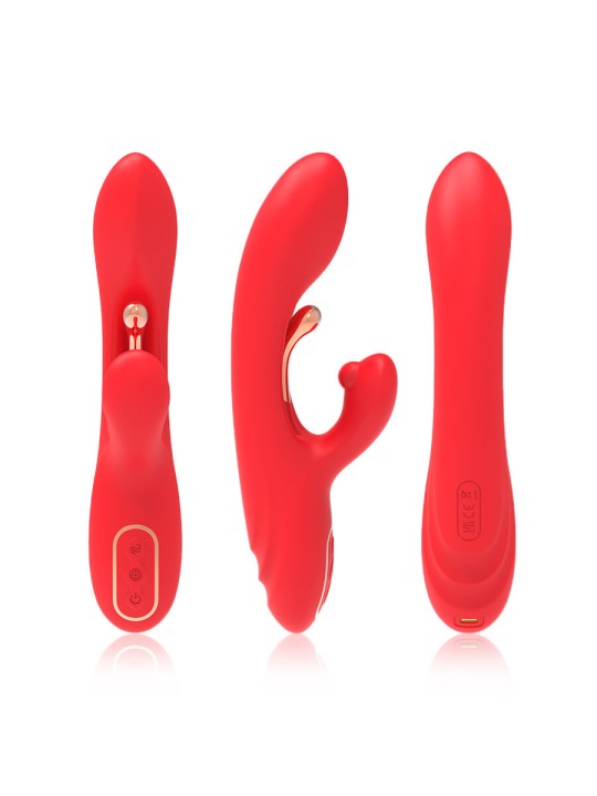 ARMONY VIBRADOR ESTIMULADOR PUNTO G Y CLITORIS CON LENGUA OSCILANTE ROJO