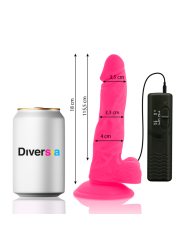DIVERSIA DILDO REALISTICO FLEXIBLE CON VIBRACION ROSA 18 CM O 4 CM