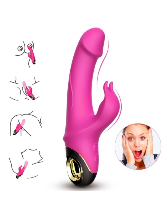 ARMONY METEROR DILDO VIBRADOR RABBIT ROTADOR FUCSIA