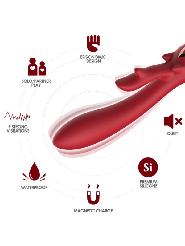 ARMONY ELK VIBRADOR RABBIT CURVO RED