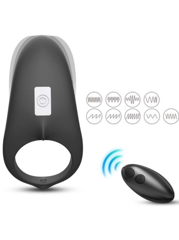 ARMONY SHARK ANILLO VIBRADOR PAREJAS CONTROL REMOTO NEGRO