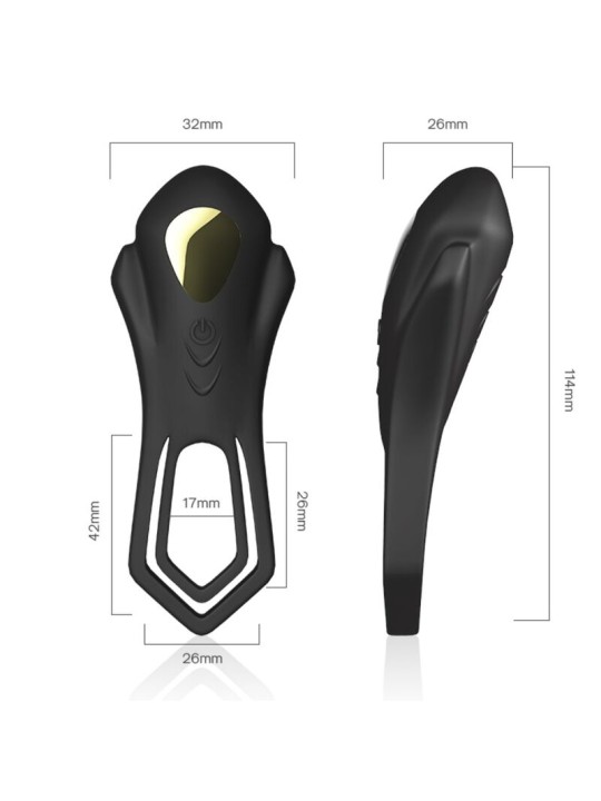 ARMONY ROADSTER ANILLO VIBRADOR DOBLE CONTROL REMOTO NEGRO