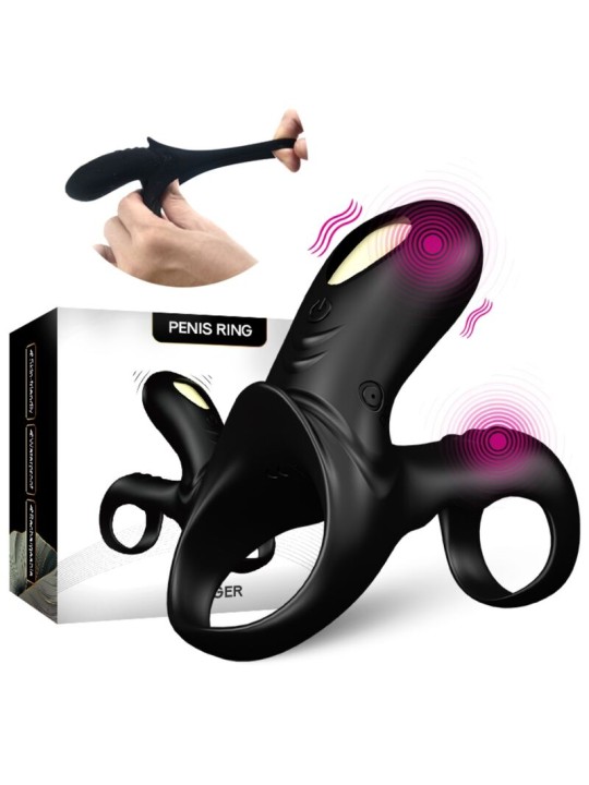 ARMONY RANGER ANILLO DOBLE VIBRADOR PAREJA NEGRO