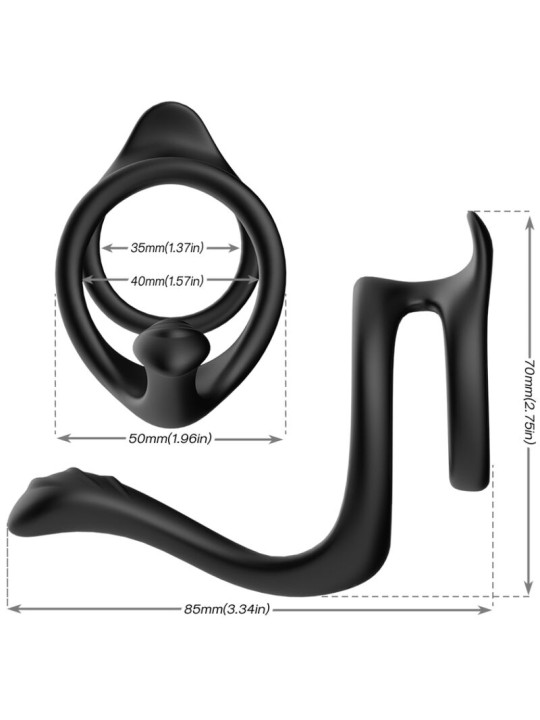 ARMONY TAIL ANILLO DOBLE ANAL NEGRO