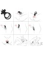 ARMONY TRAVELER ANILLO DOBLE VIBRADOR PAREJA RABBIT NEGRO