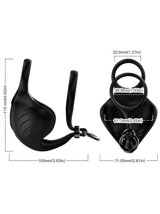 ARMONY MANTA ANILLO VIBRADOR TESTICULOS CONTROL REMOTO NEGRO