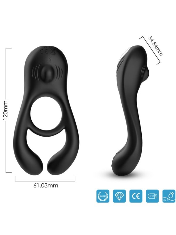 ARMONY VEYRON ANILLO VIBRADOR DOBLE PINZA NEGRO