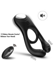 ARMONY VEYRON ANILLO VIBRADOR DOBLE PINZA CONTROL REMOTO NEGRO