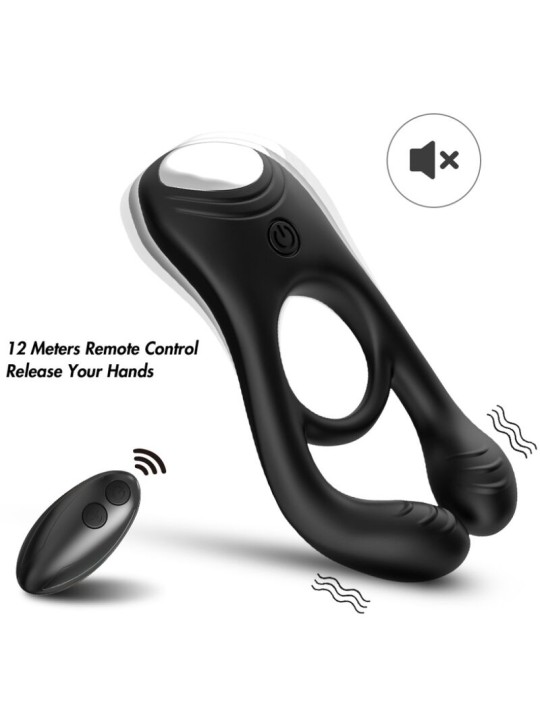 ARMONY VEYRON ANILLO VIBRADOR DOBLE PINZA CONTROL REMOTO NEGRO