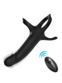 ARMONY DILDO CON ANILLO VIBRADOR CONTROL REMOTO NEGRO