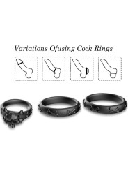 ARMONY ANILLOS CALAVERA SILICONA NEGRO