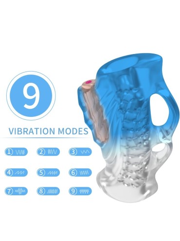ARMONY MASTURBATOR DEDAL VIBRADOR AZUL DEGRADADO