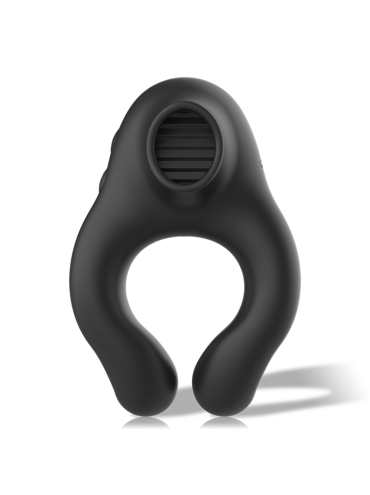 ARMONY ANILLO VIBRADOR SILICONA 3 MOTORES RECARGABLE NEGRO DORADO