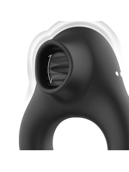 ARMONY ANILLO VIBRADOR SILICONA 3 MOTORES RECARGABLE NEGRO DORADO