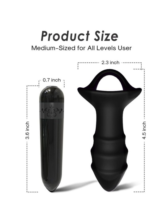 ARMONY KYLIN DEDAL VIBRADOR PLUG ANAL CONTROL REMOTO NEGRO