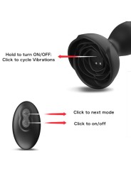 ARMONY EXTREME A BLOOM ROSA VIBRADOR PLUG ANAL CONTROL REMOTO NEGRO