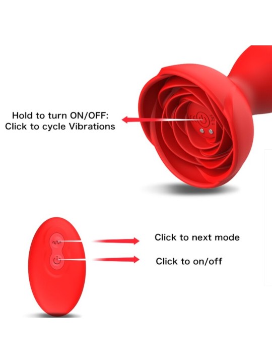 ARMONY EXTREME A BLOOM ROSA VIBRADOR PLUG ANAL CONTROL REMOTO ROJO