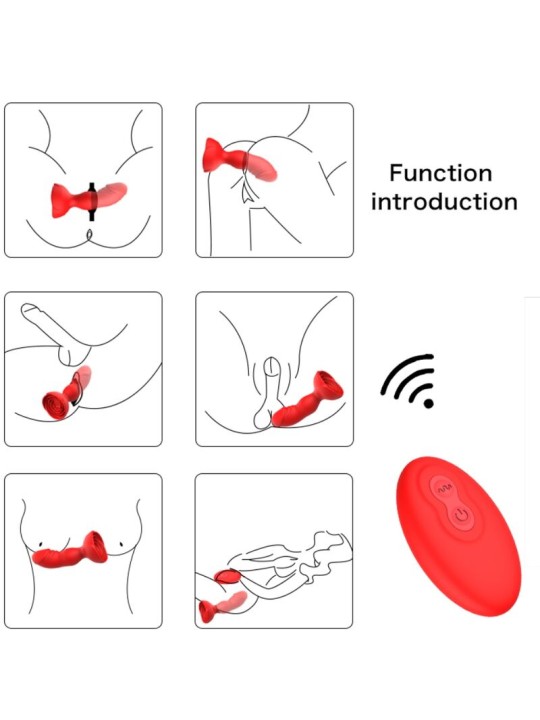 ARMONY EXTREME A BLOOM ROSA VIBRADOR PLUG ANAL CONTROL REMOTO ROJO