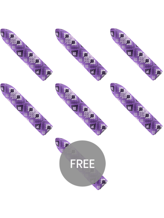 CUSTOM BULLETS BALA RECARGABLE SNAKE LILA 10 INTENSIDADES 6 1 GRATIS