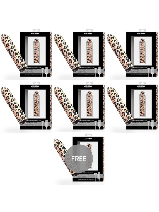CUSTOM BULLETS BALA RECARGABLE LEOPARD 10 INTENSIDADES 6 1 GRATIS