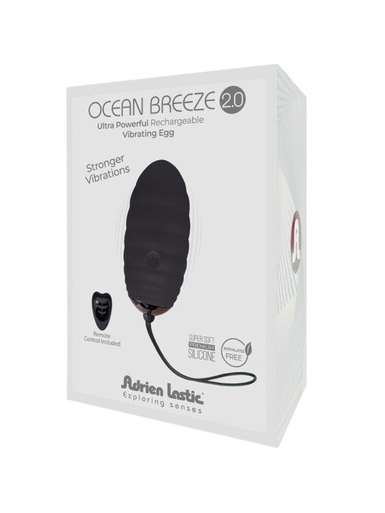 ADRIEN LASTIC OCEAN BREEZE 20 HUEVO VIBRADOR RECARGABLE CONTROL REMOTO NEGRO