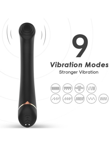 ARMONY VIBRADOR CABEZA PLANA SILICONA NEGRO