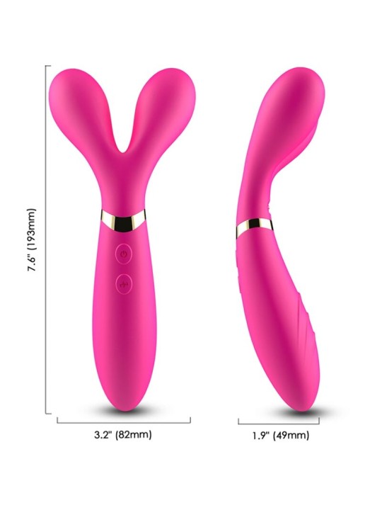 ARMONY Y WAND MASAJEADOR VIBRADOR CABEZA DOBLE FUCSIA