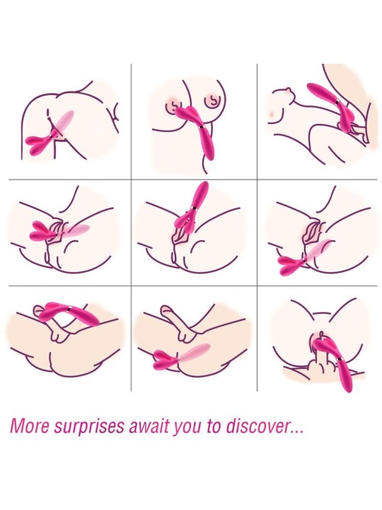 ARMONY Y WAND MASAJEADOR VIBRADOR CABEZA DOBLE FUCSIA