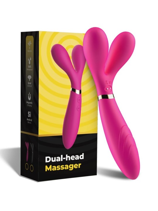 ARMONY Y WAND MASAJEADOR VIBRADOR CABEZA DOBLE FUCSIA