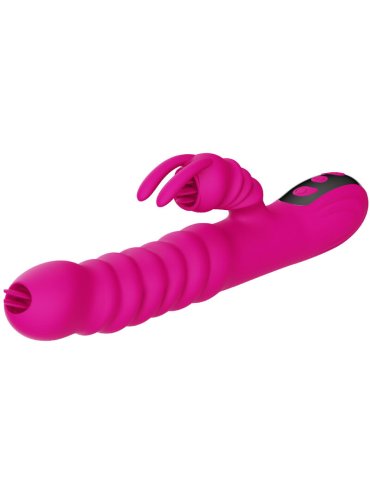 ARMONY VIBRADOR MULTIFUNCION RABBIT DOBLE LENGUA EFECTO CALOR FUCSIA