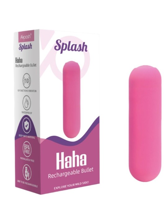 ARMONY SPLASH HAHA BALA VIBRADORA SILICONA 10 VIBRACIONES 75 X 19 CM ROSA