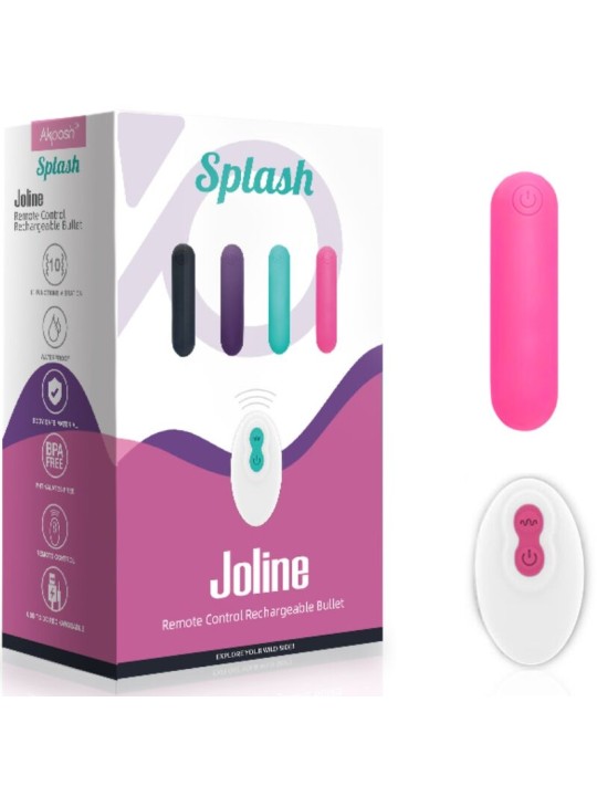 ARMONY SPLASH JOLINE BALA VIBRADORA SILICONA CONTROL REMOTO 10 VIBRACIONES 65 X 15 CM ROSA