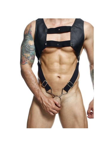 MOB DNGEON ARNES NEGRO CON ANILLO SUPERIOR PARA EL PENE TALLA UNICA