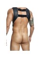 MOB DNGEON ARNES NEGRO CON ANILLO SUPERIOR PARA EL PENE TALLA UNICA
