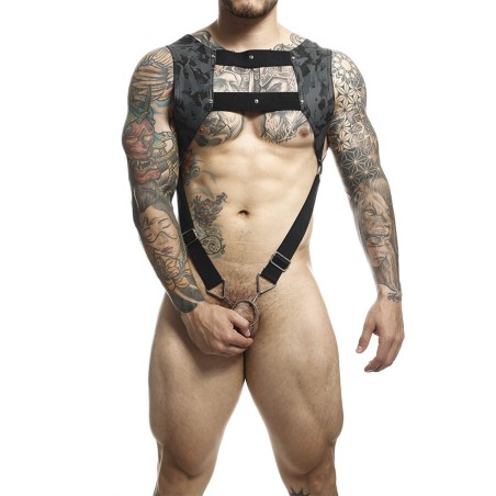 MOB DNGEON ARNES CON ANILLO PLATEADO PARA EL PENE TALLA UNICAS