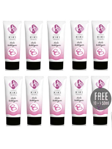 KIKI TRAVEL LUBRICANTE SABOR A CHICLE 50ML 10 1 GRATIS