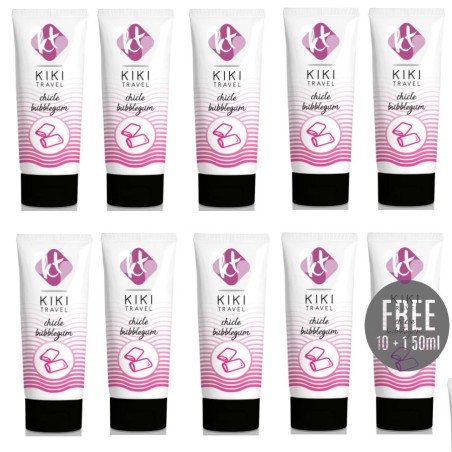 KIKI TRAVEL LUBRICANTE SABOR A CHICLE 50ML 10 1 GRATIS