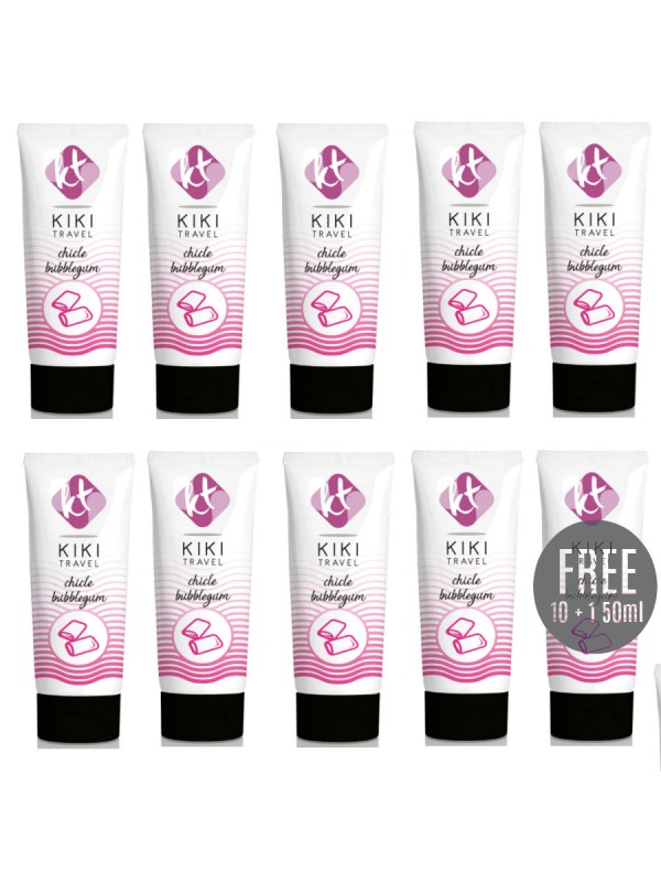 KIKI TRAVEL LUBRICANTE SABOR A CHICLE 50ML 10 1 GRATIS