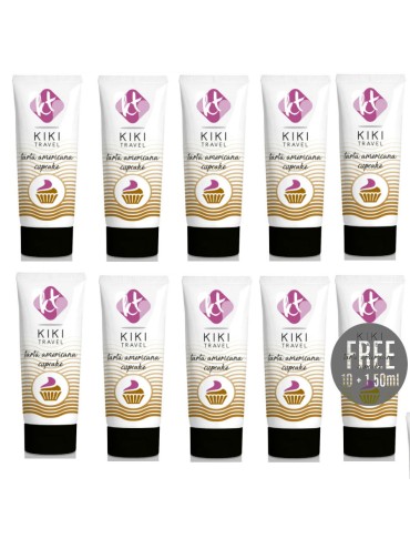 KIKI TRAVEL GEL DESLIZANTE SABOR A TARTA AMERICANA CUPCAKE 50 ML 10 1 GRATIS