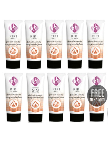 KIKI TRAVEL GEL DESLIZANTE SABOR A CANNABIS EFECTO CALOR INTENSO 50ML 10 1 GRATIS