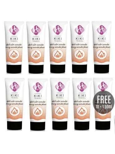 KIKI TRAVEL GEL DESLIZANTE SABOR A CANNABIS EFECTO CALOR INTENSO 50ML 10 1 GRATIS